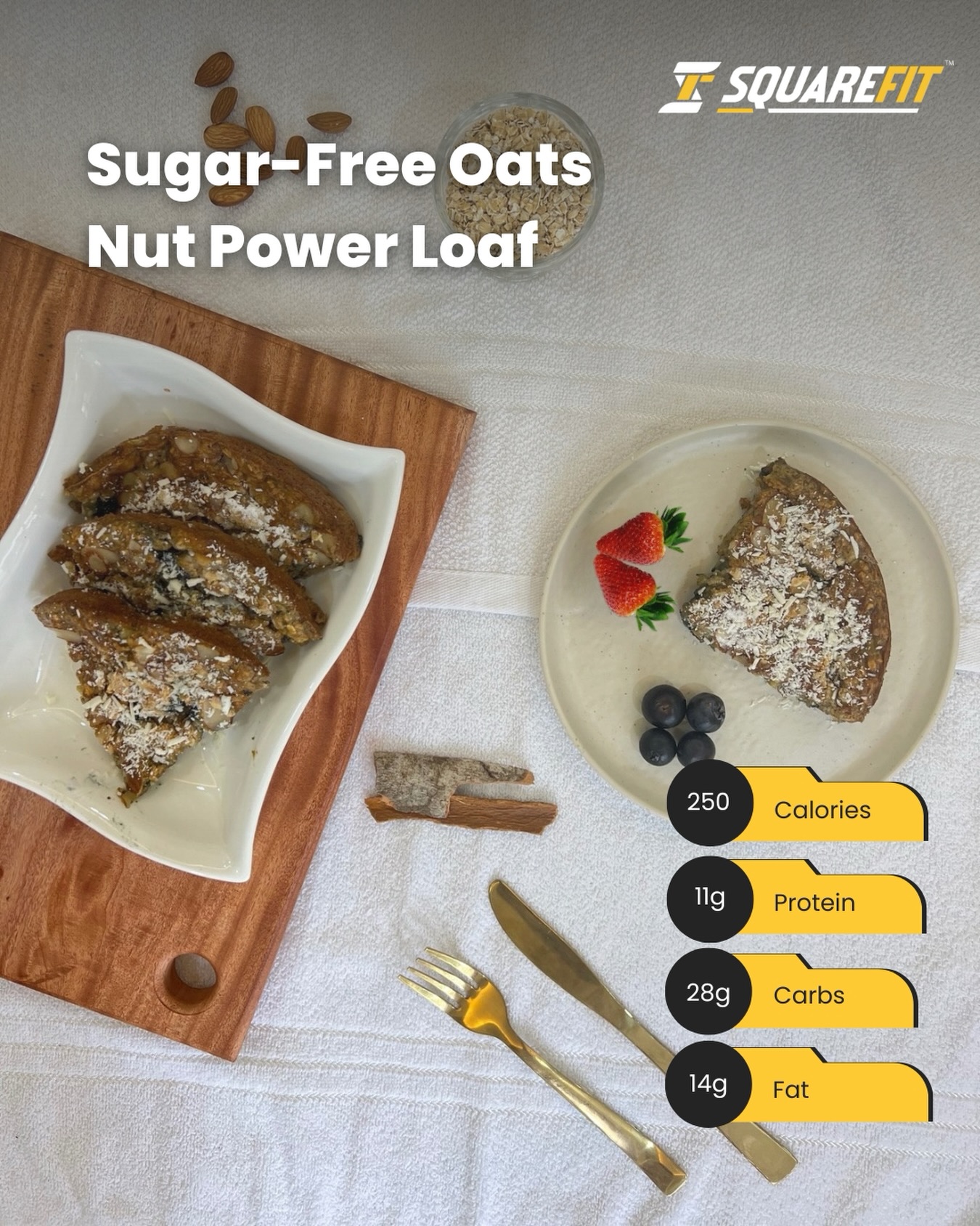 Sugar-free oats nut power loaf