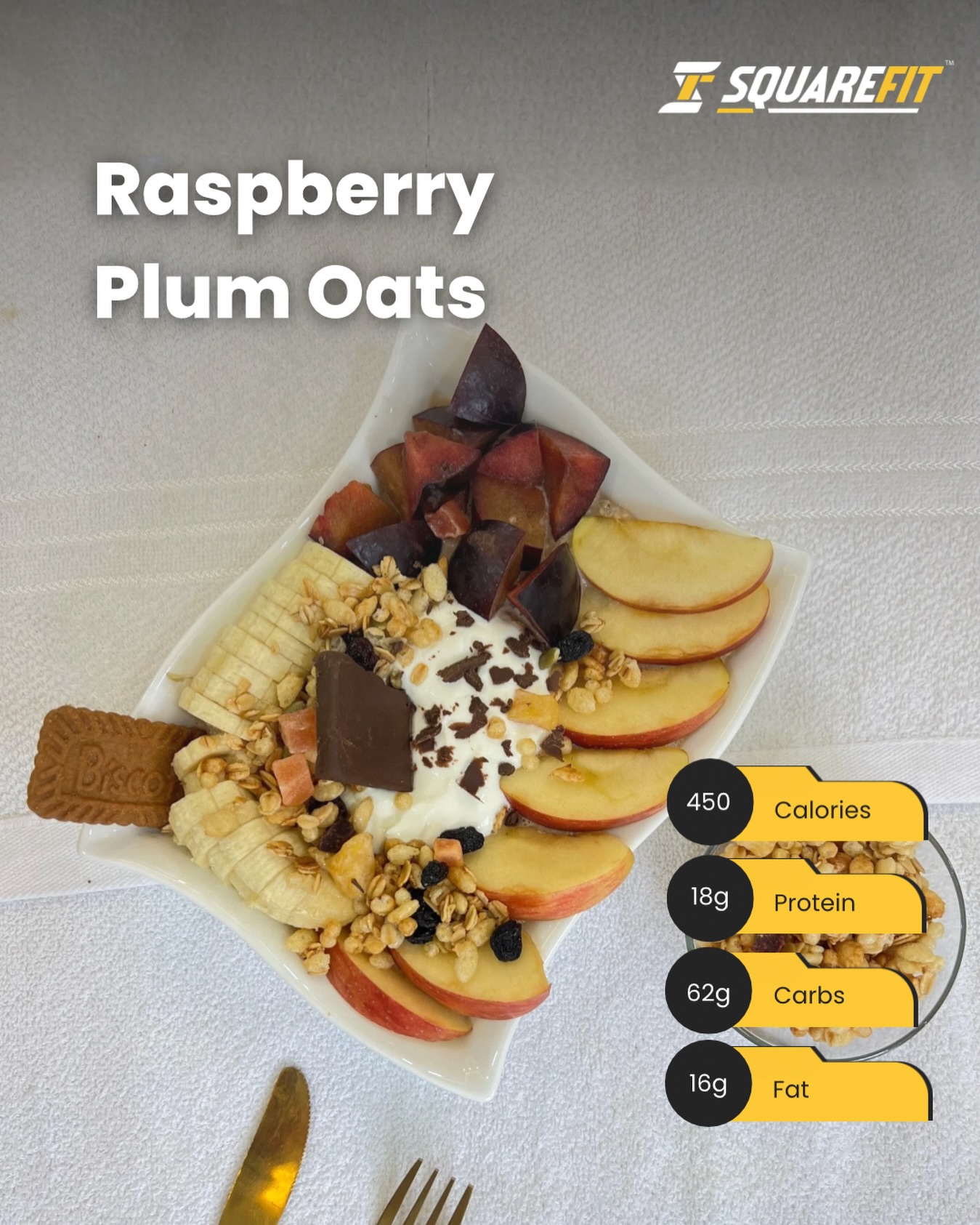 Raspberry plum oats