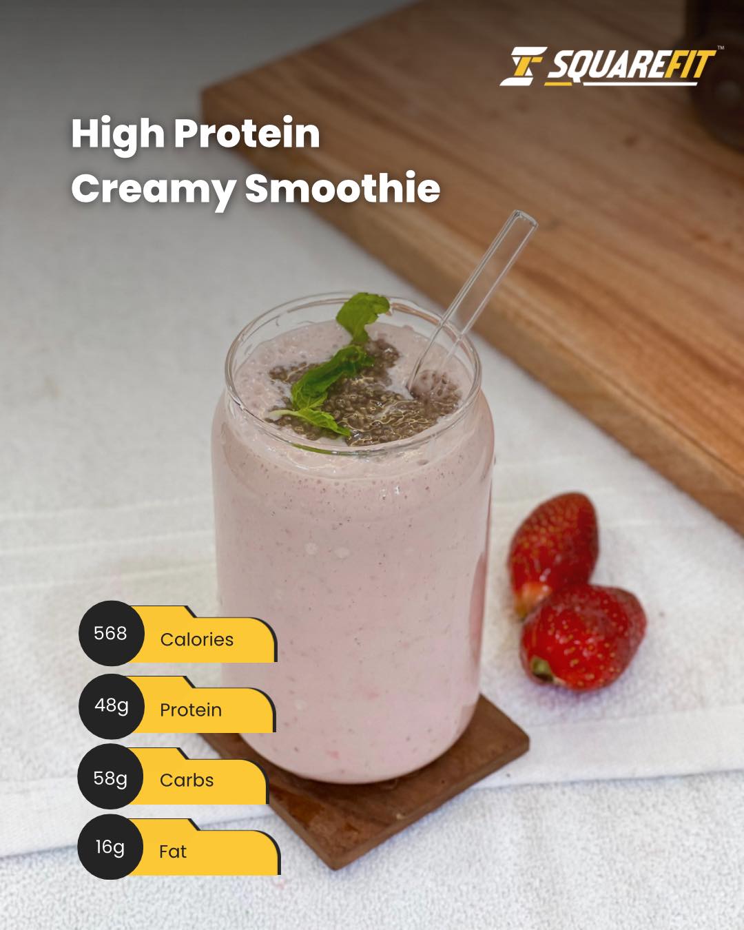 High protein strawberry smoothie